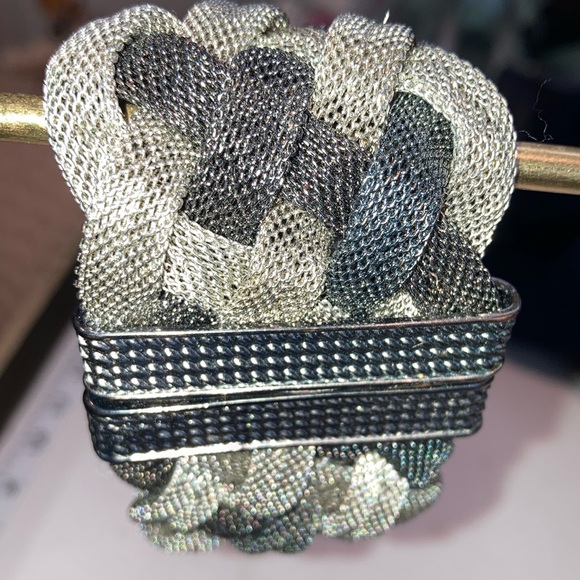 Braided Multi Metals Mesh magnetic bracelet multi color metals silver/grey COOL - Picture 4 of 11